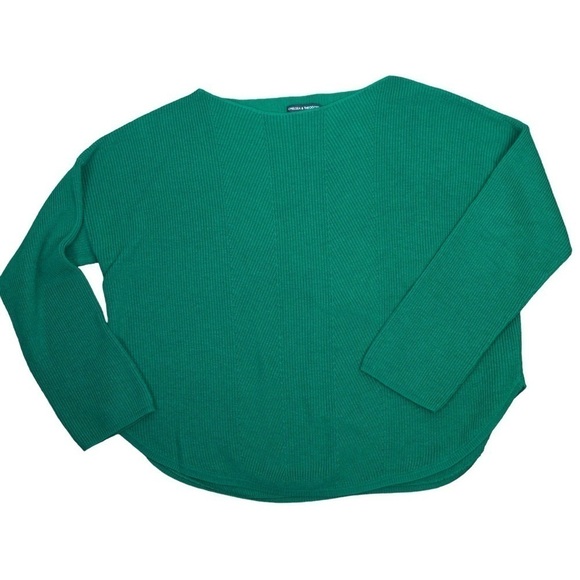 Chelsea & Theodore Kelly Green Boatneck Boxy Fit Ribbed Knit Sweater, Size XL - Picture 5 of 6
